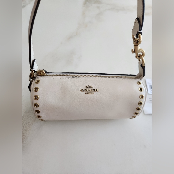 Coach Nolita Mini Barrel Bag In Chalk White - Picture 12 of 16
